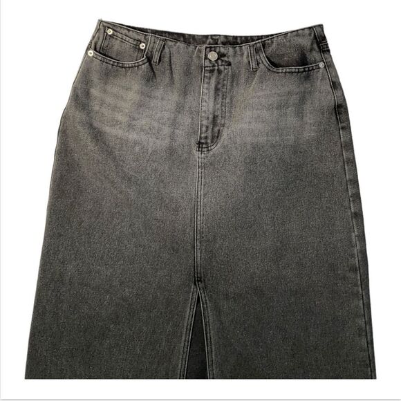 Beige By Tony Women’s Stretch Denim jean Pencil Midi Skirt Gray Size Large - Picture 4 of 12